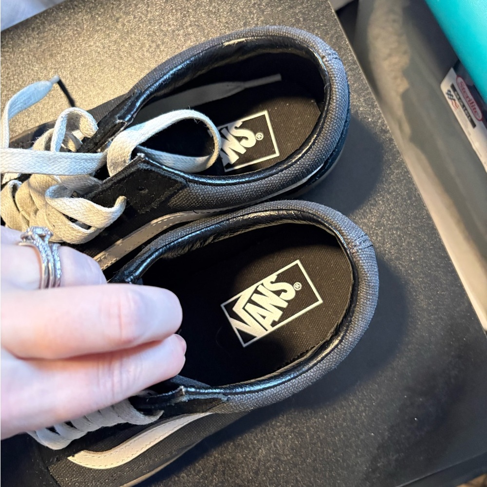 Vans Black and White Canvas Sneakers 8 - Picture 3 of 6